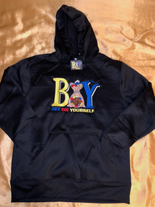 Front/ Back Embroidered Logo BOY Hoodie